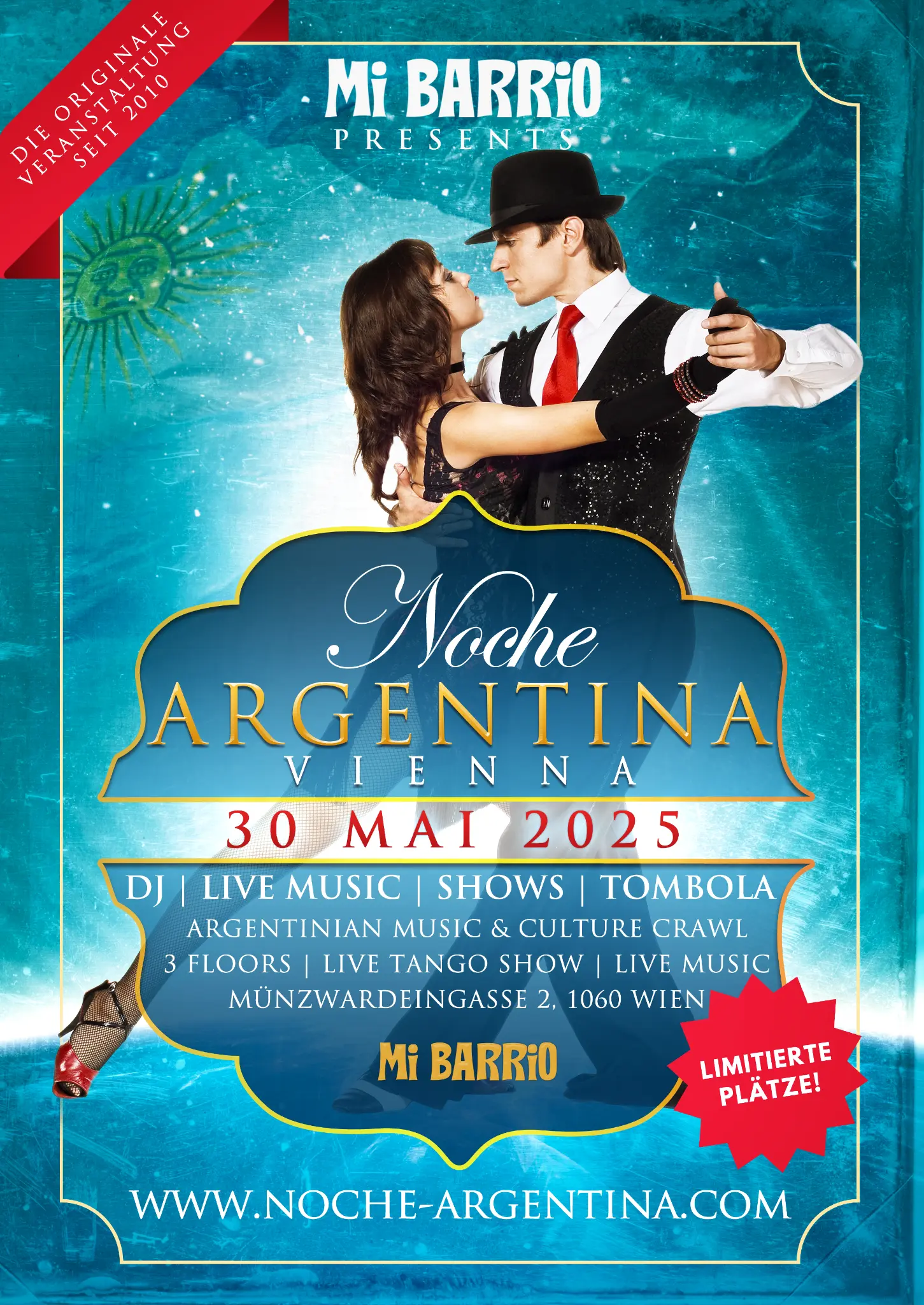 Noche Argentina Vienna 2025 event flyer